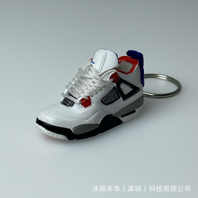 Tendência aj4 chaveiro jordan 4 modelo de sapato esportivo conjunto mochila pre