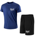 EVERLAST Conjunto de camiseta + shorts masculino, 2 peças, lazer, respiração,