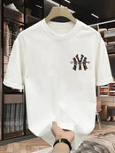 Verão 25 novo coreano masculino e feminino de alta qualidade casual tripulaçã