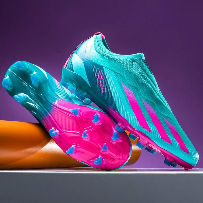 Sapatos de futebol de cano baixo unissex treinamento competição jogo sem costu