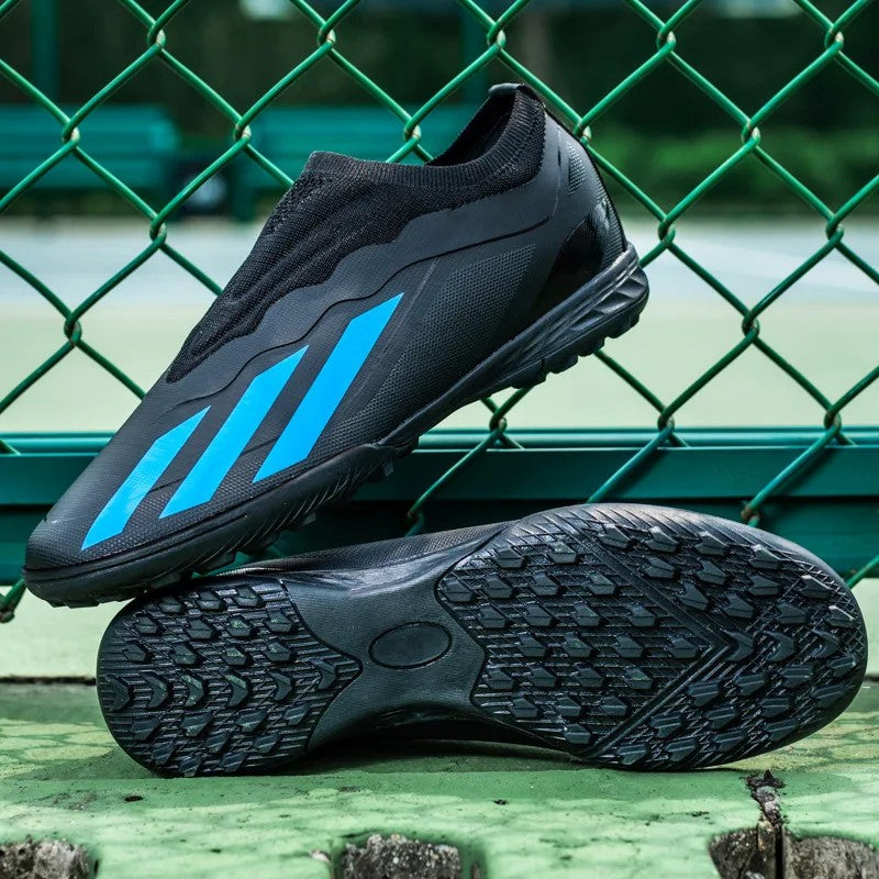 Sapatos de futebol de cano baixo unissex treinamento competição jogo sem costu