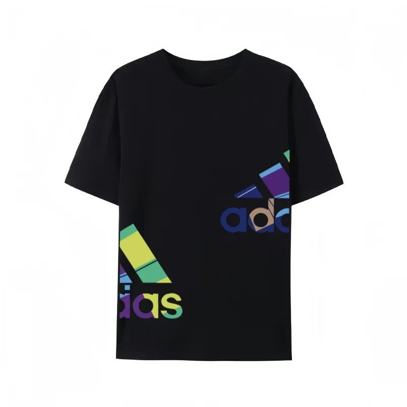 Verão novo casual masculino e feminino impresso de manga curta algodão camiset