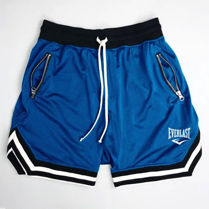 Everlast fitness esportes basquete shorts masculino verão casual solto malha sh