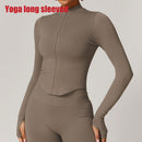 Jaqueta com zíper feminino colheita topos yoga camisetas sólidas esportes topo