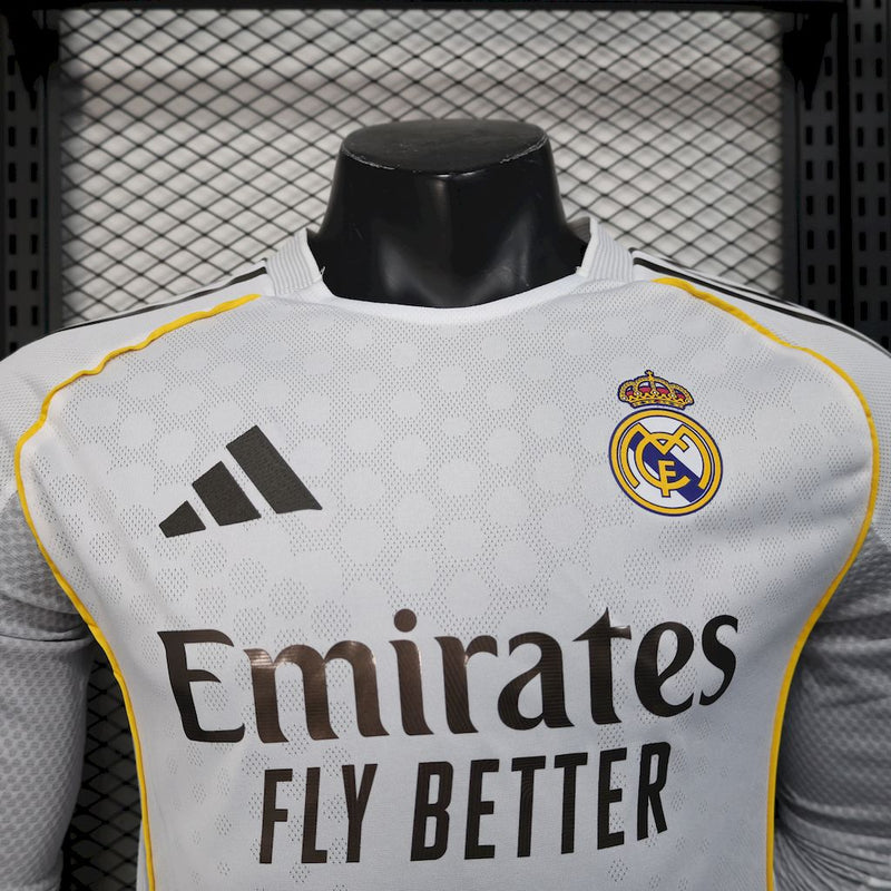 Camisa Real Madrid 25/26 - Versão Jogador Manga Comprida